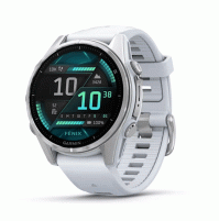 fēnix 8 – 43 mm, AMOLED - Silver with Whitestone Silicone Band - 010-02903-00 - Garmin